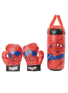 3-Piece Spiderman Printed Punching Bag And Glove Set