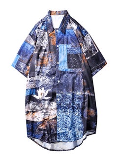 Generic Short Sleeves Collared Neck Shirt Multicolour  - Image 1