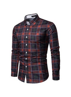 Generic Long Sleeves Collared Neck Shirt Black/Red/White  - Image 3
