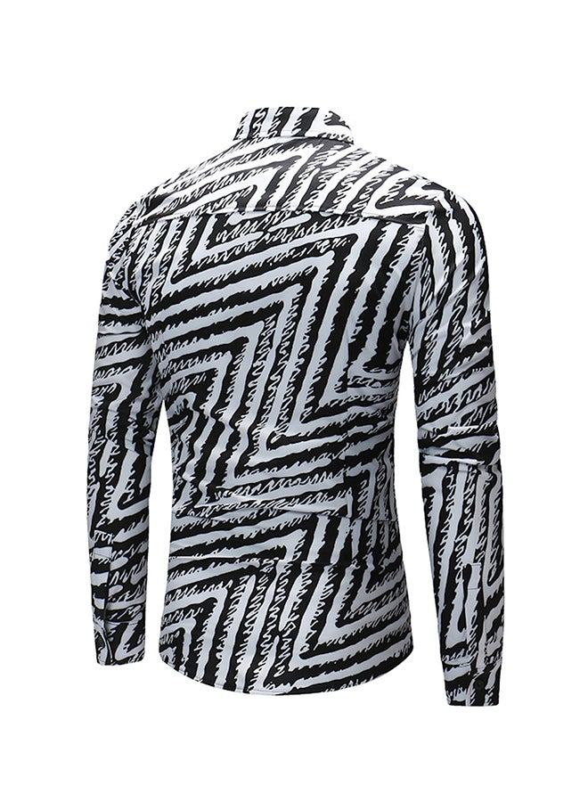 Collared Neck Long Sleeve Shirt Black  - Image 2