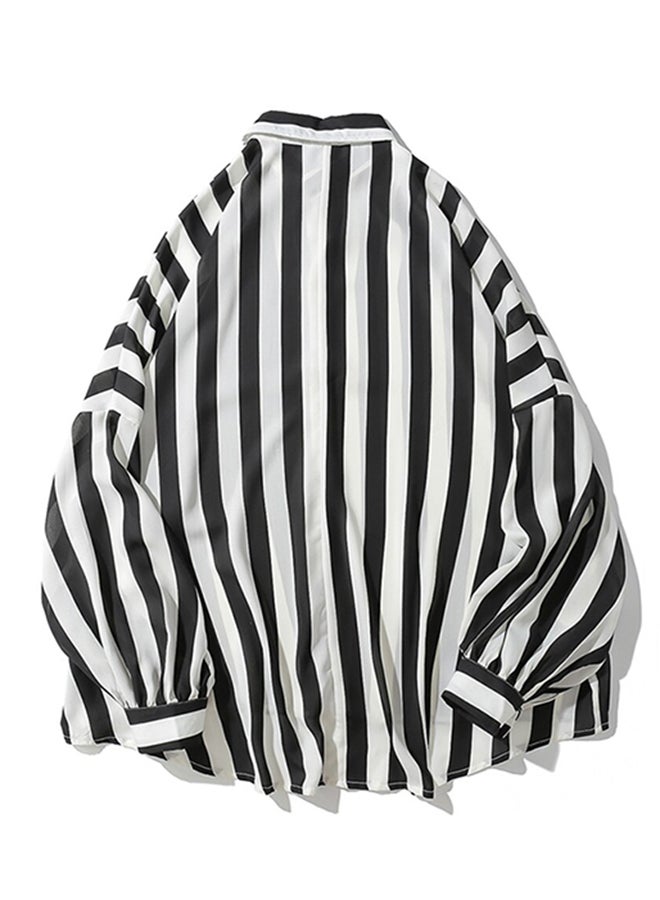 Collared Neck Long Sleeve Shirt Black  - Image 2
