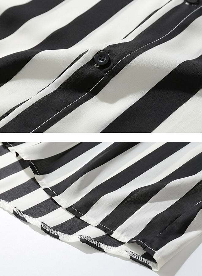 Collared Neck Long Sleeve Shirt Black  - Image 3