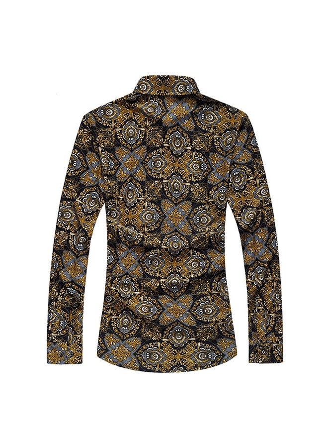 Collared Neck Long Sleeve Shirt Multicolour  - Image 2