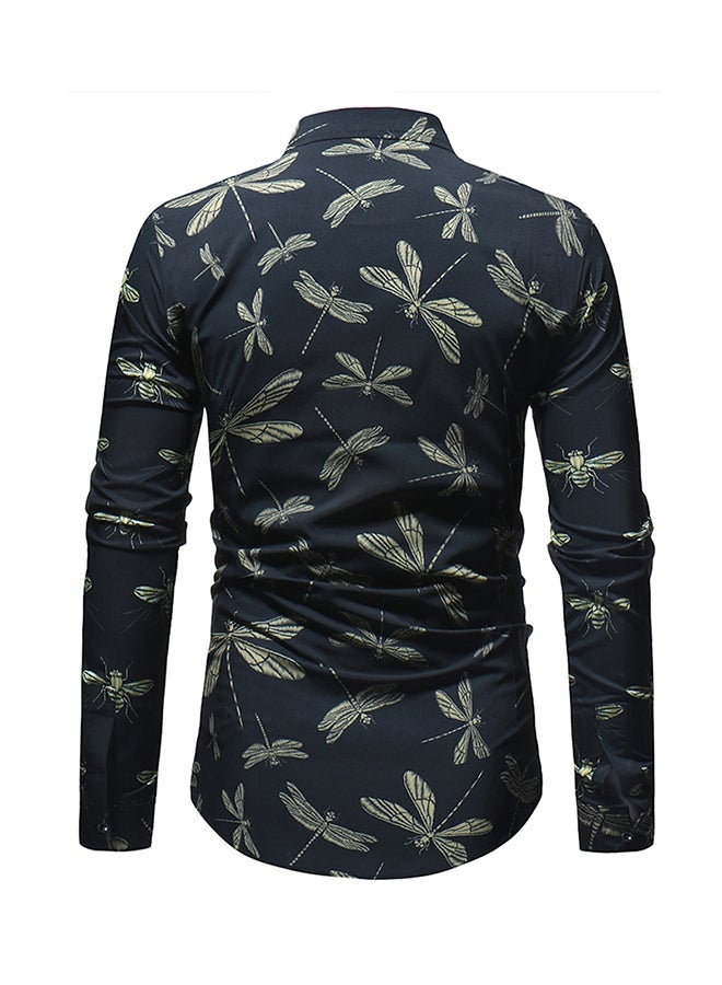 Collared Neck Long Sleeve Shirt Multicolour  - Image 2