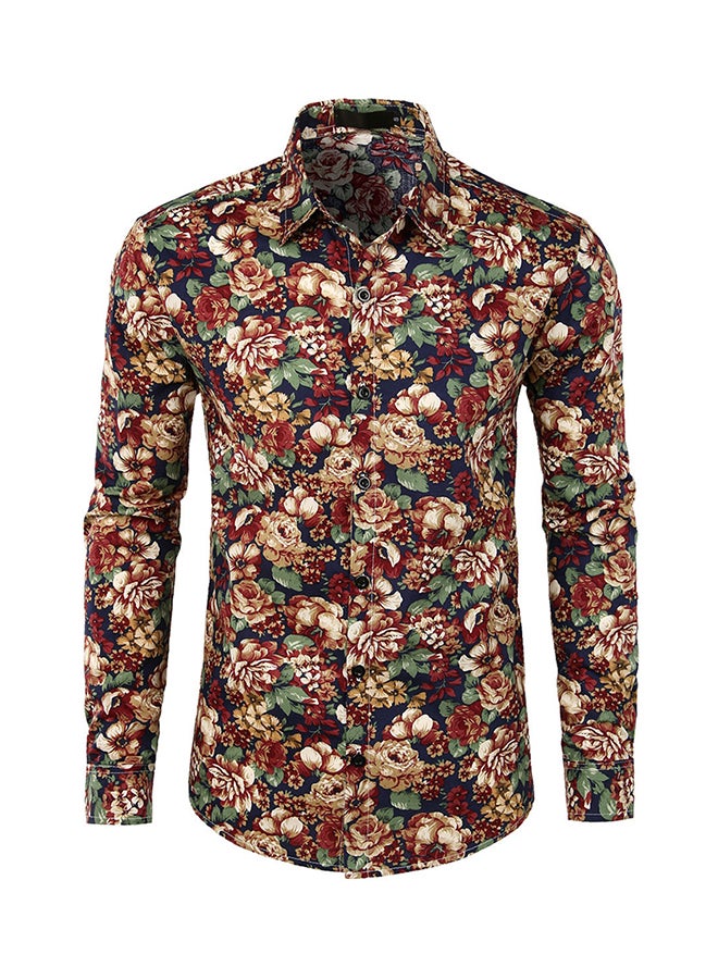 Collared Neck Long Sleeve Shirt Navy - Image 1