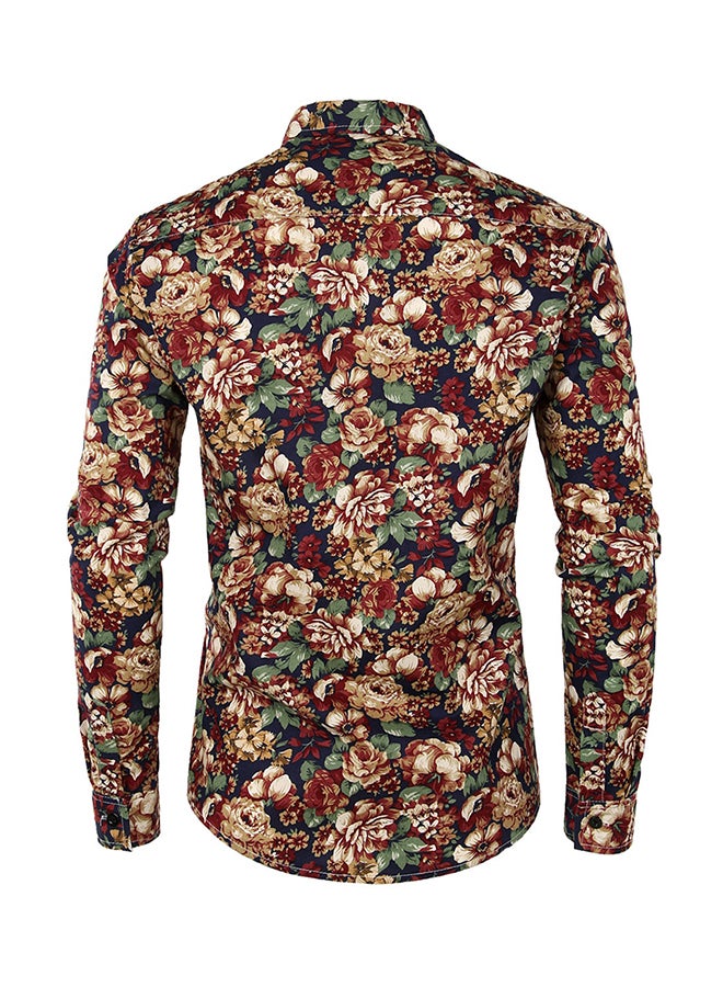 Collared Neck Long Sleeve Shirt Navy - Image 2