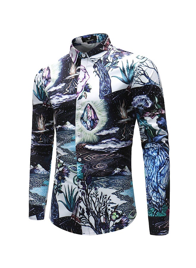 Collared Neck Long Sleeve Shirt Black - Image 3
