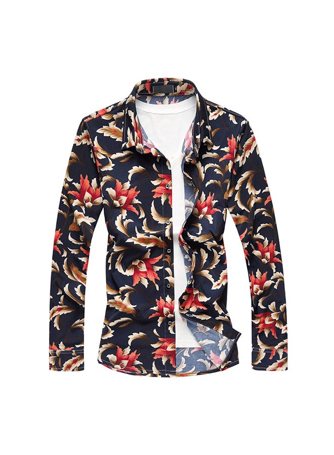 قميص برقبة بياقة وأكمام طويلة متعدد الألوان - Image 1