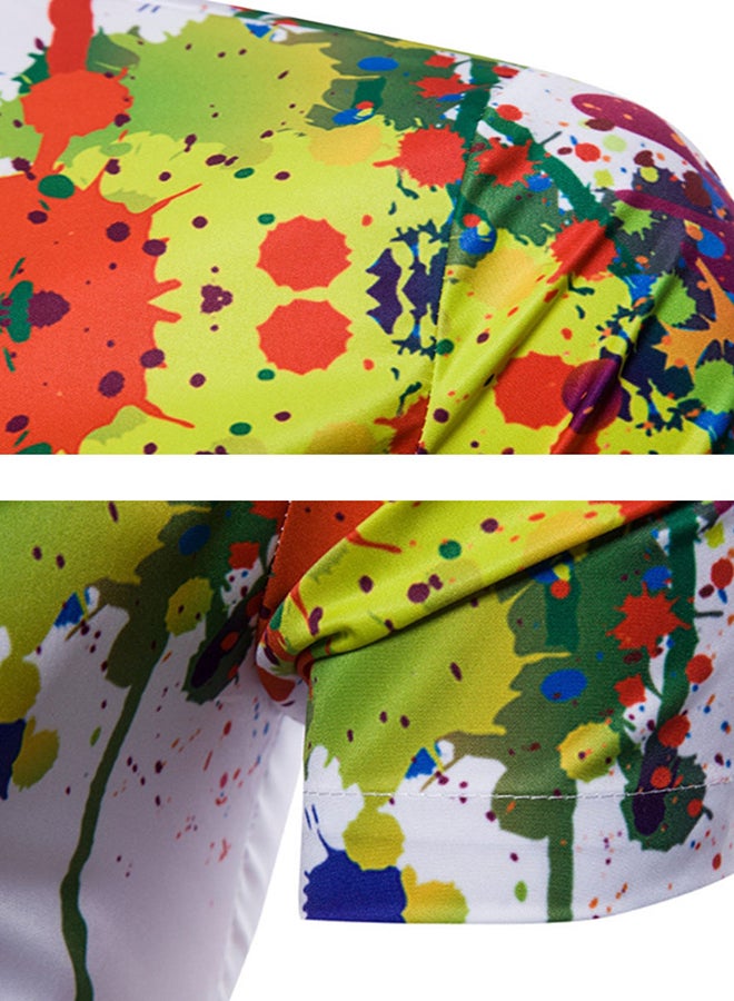 تيشيرت بأكمام قصيرة ورقبة بقبة أبيض - Image 4