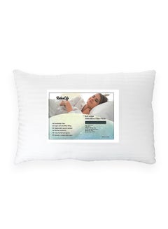 Rahalife Pack Of 2 Striped Hotel Pillows Microfiber White 75x50cm  - Image 2