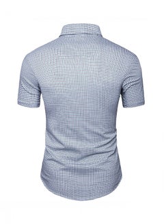 Generic Collared Neck Short Sleeve Shirt Blue  - Image 2