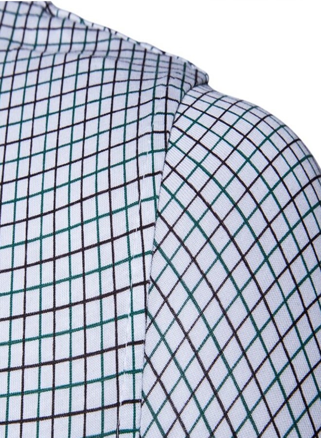 Collared Neck Short Sleeve Shirt Blue  - Image 3