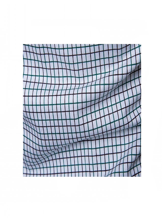 Collared Neck Short Sleeve Shirt Blue  - Image 4