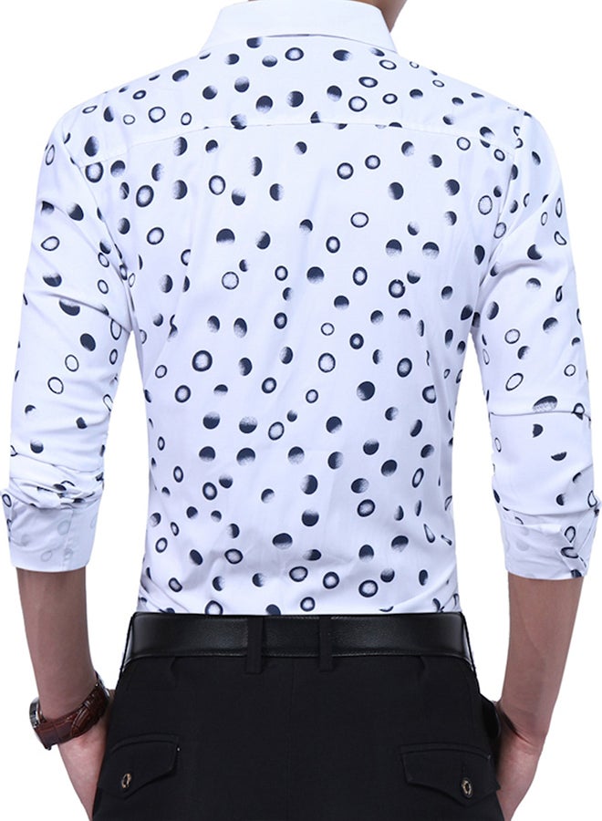 Collared Neck Long Sleeve Shirt Blue  - Image 2