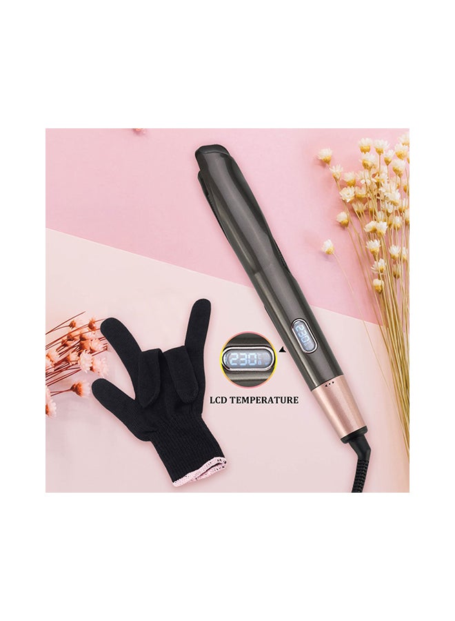 جهاز كي شعر 2 في 1 من التورمالين والسيراميك بتصميم ملتوٍ أسود - Image 2