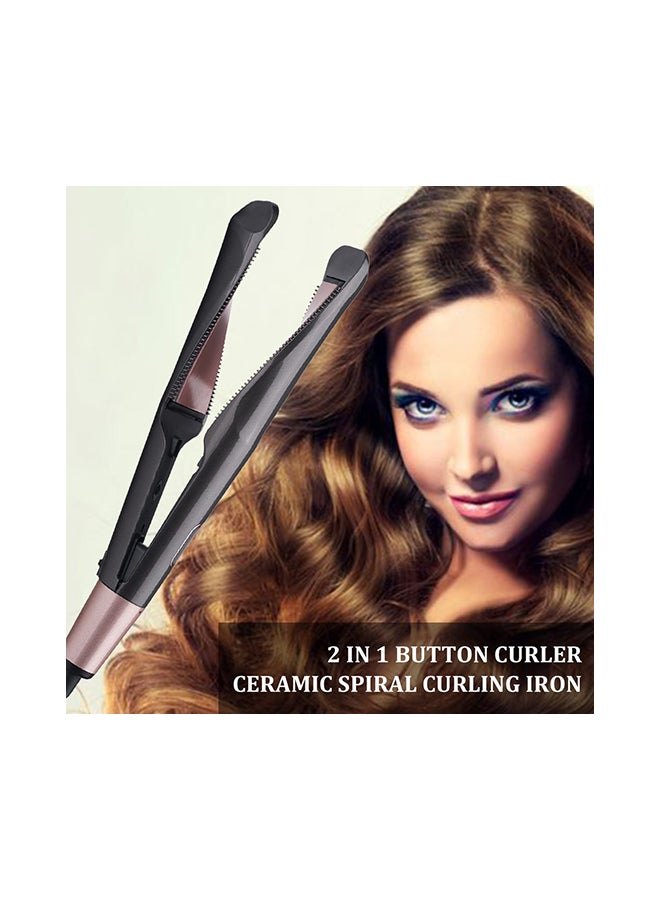 جهاز كي شعر 2 في 1 من التورمالين والسيراميك بتصميم ملتوٍ أسود - Image 3