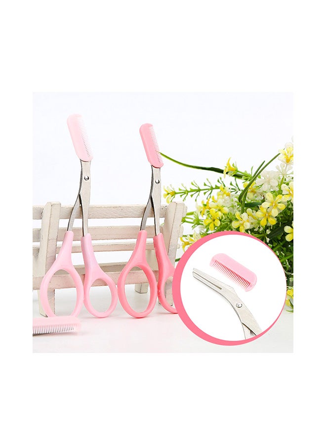 Generic 2-Piece Portable Beard & Eyebrow Scissor Set Pink 25grams  - Image 2