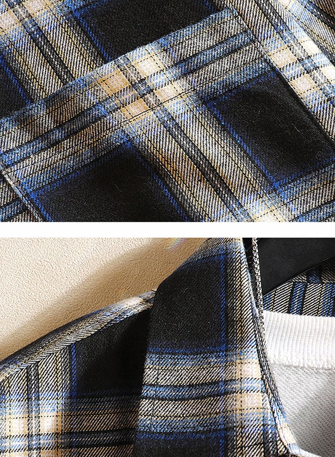 قميص بأكمام طويلة مزين بنقشة مربعات أسود/ أبيض - Image 3