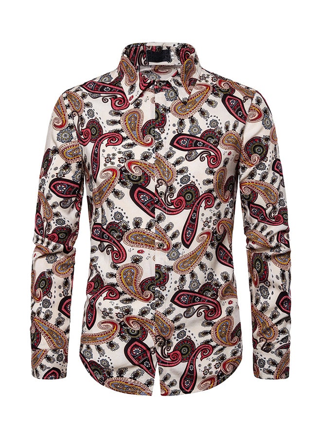 Ethnic Pattern Long Sleeves Shirt Multicolour - Image 1