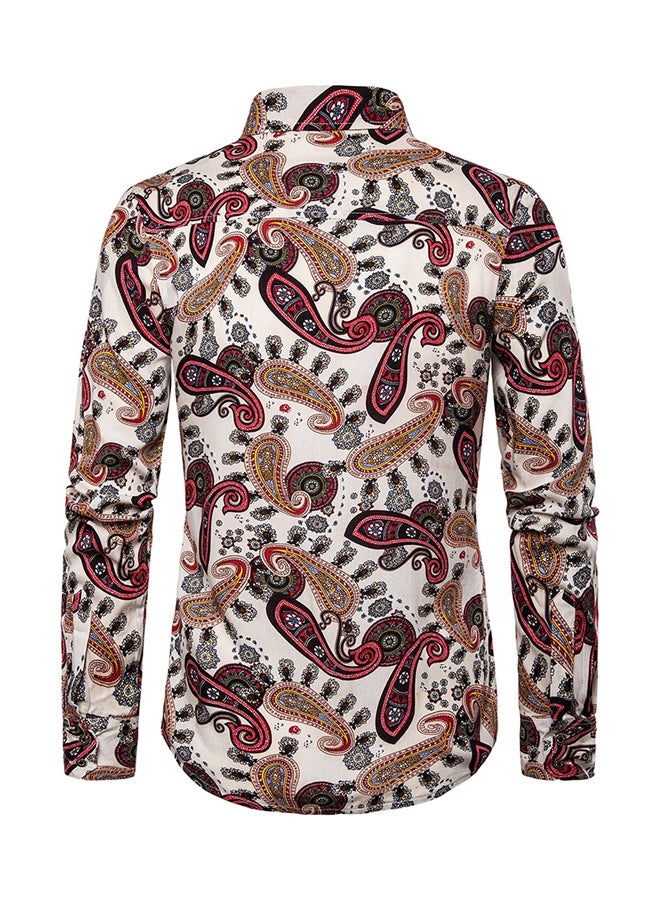 Ethnic Pattern Long Sleeves Shirt Multicolour - Image 2