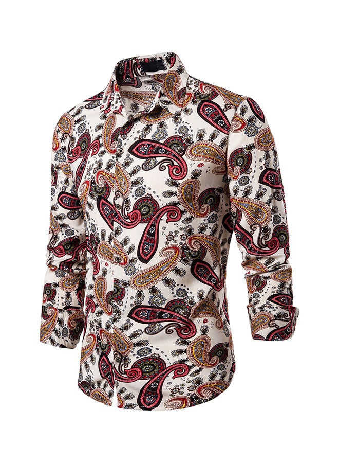 Ethnic Pattern Long Sleeves Shirt Multicolour - Image 3