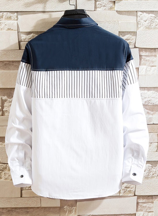 Striped Long Sleeves Shirt White/Blue - Image 2