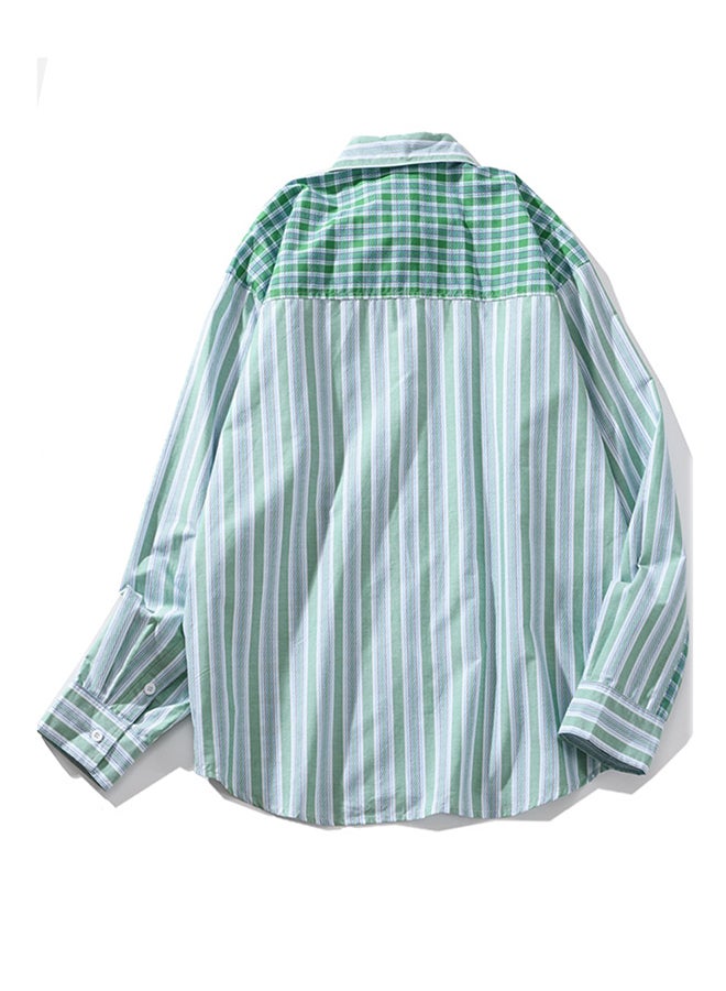Checkered Long Sleeves Shirt Green - Image 2