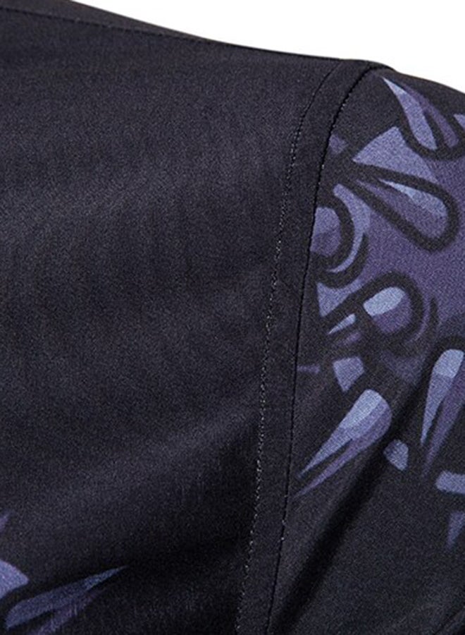 Printed Long Sleeves Shirt Black/Yellow/Purple - Image 4