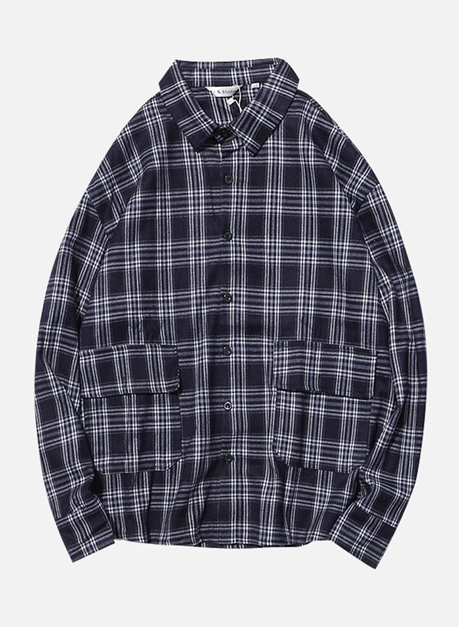 Printed Synthetic Shirt Black/White - Image 1