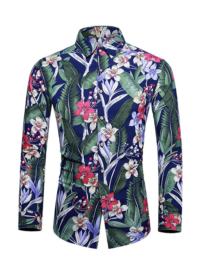 Printed Synthetic Shirt Black/Green/White - Image 1