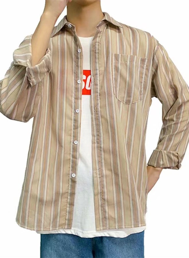 Printed Synthetic Shirt Beige  - Image 3