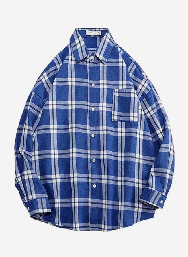 Printed Synthetic Shirt Blue/White  - Image 1