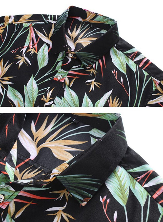 Printed Synthetic Shirt Black/Green/Yellow - Image 4