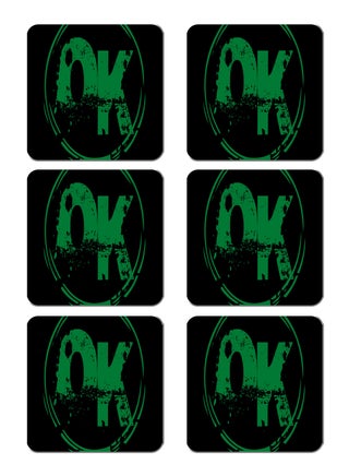 6-Piece Printed Coaster Set Black/Green 15 x 15cm - v1578069637/N33202330A_1