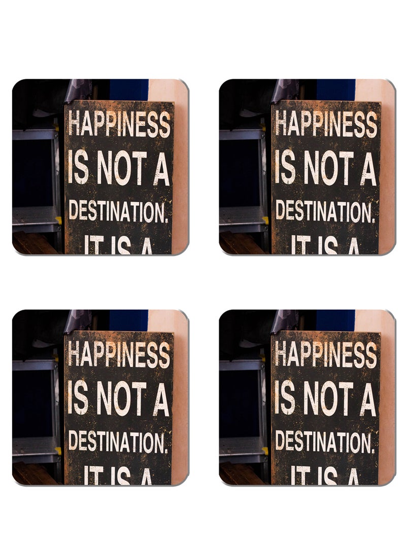 Generic - 4-Piece Printed Coaster Set Multicolour 15 x 15cm - Image 1