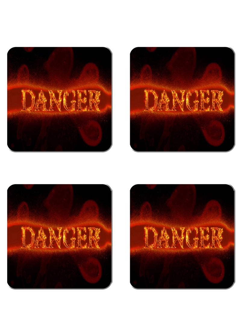 Generic - 4-Piece Printed Coaster Set Multicolour 15 x 15cm - Image 1