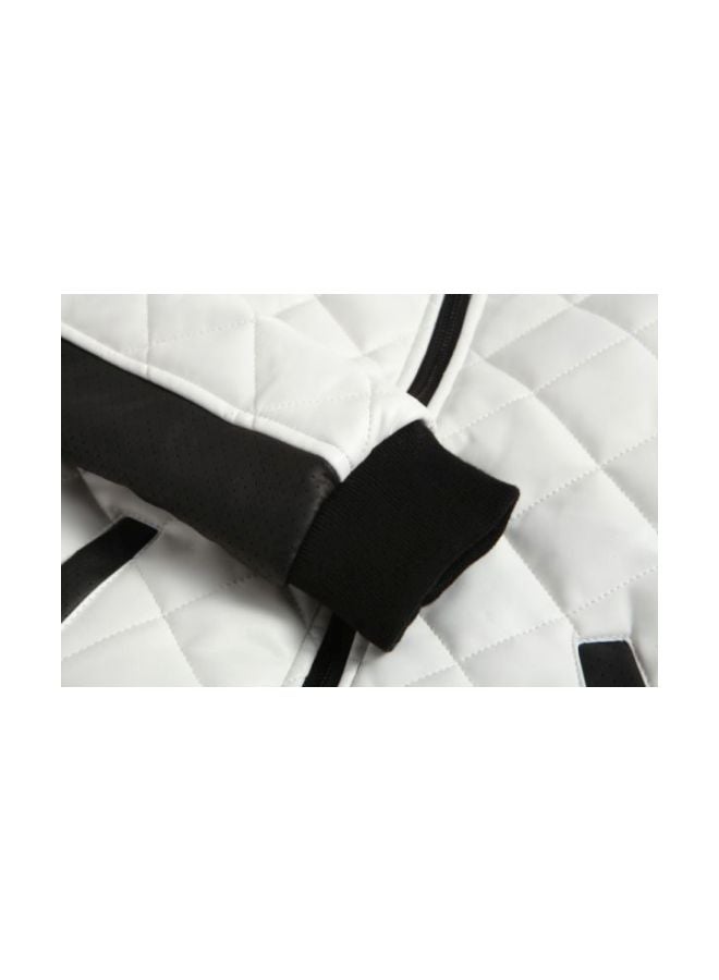 Faux Leather Long Sleeves Jacket White/Black - Image 3