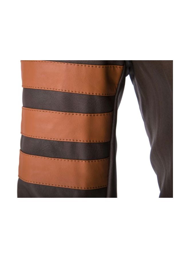 Generic - Leather Long Sleeves Jacket Brown/Tan - Image 1