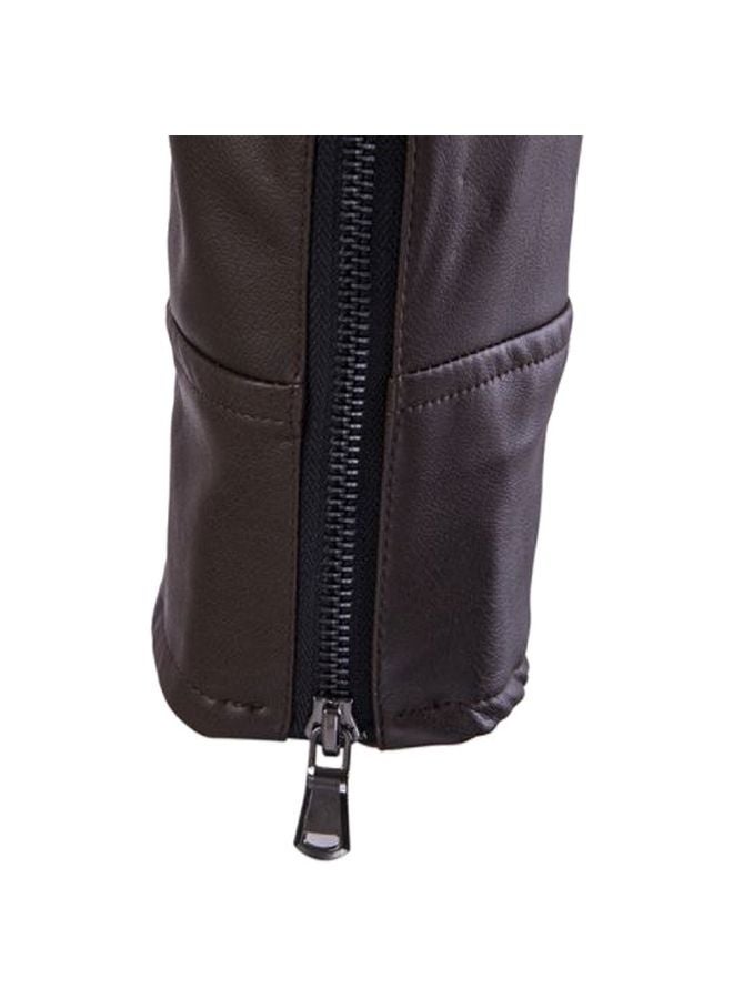 Generic - Leather Long Sleeves Jacket Brown/Tan - Image 1