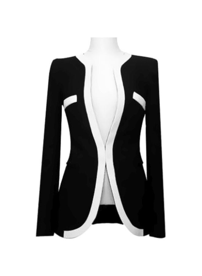 Cotton Long Sleeves Blazer Black/White  - Image 1