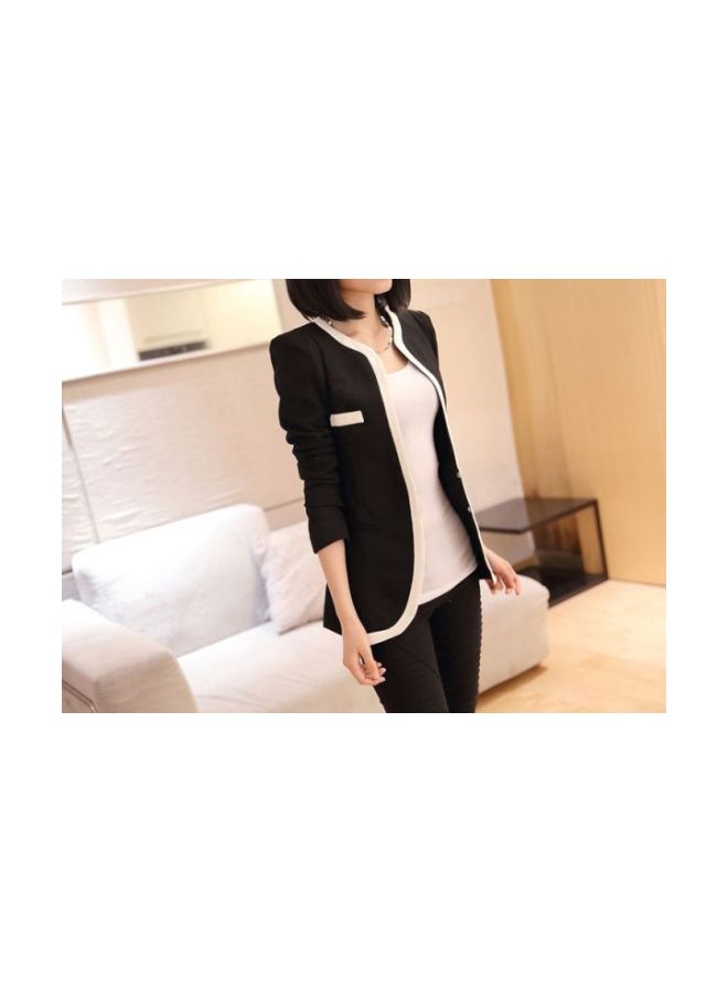 Cotton Long Sleeves Blazer Black/White  - Image 3
