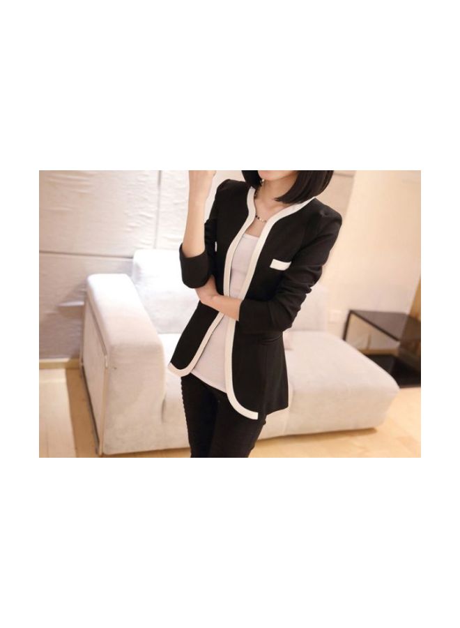 Cotton Long Sleeves Blazer Black/White  - Image 4