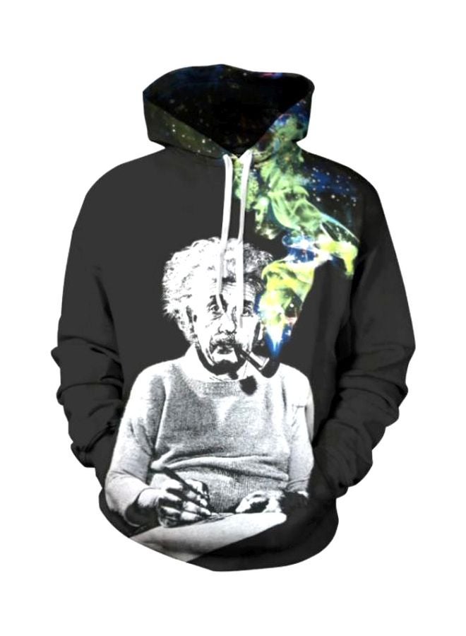 Printed High Neck Sweatshirt Black/Grey - Image 1