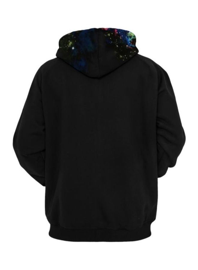 Printed High Neck Sweatshirt Black/Grey - Image 2