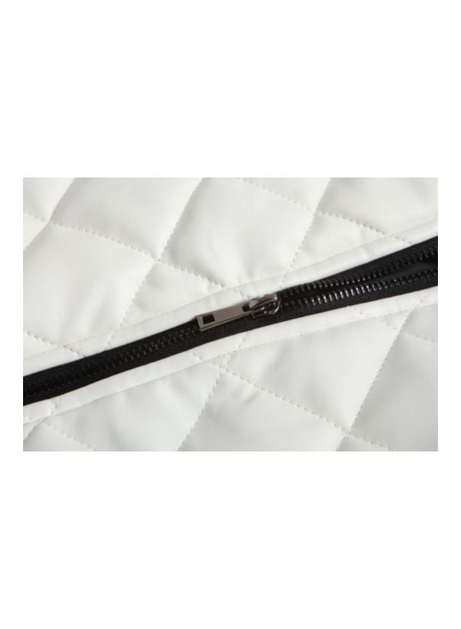 Leather Long Sleeves Jacket White/Black  - Image 4