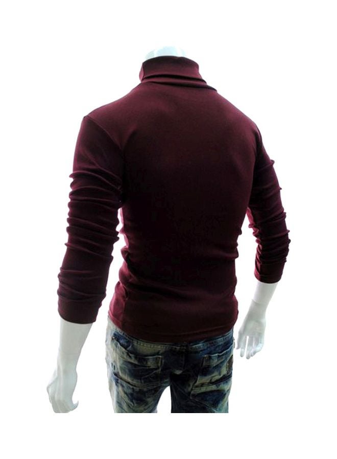 High Neck Pullover Maroon  - Image 2
