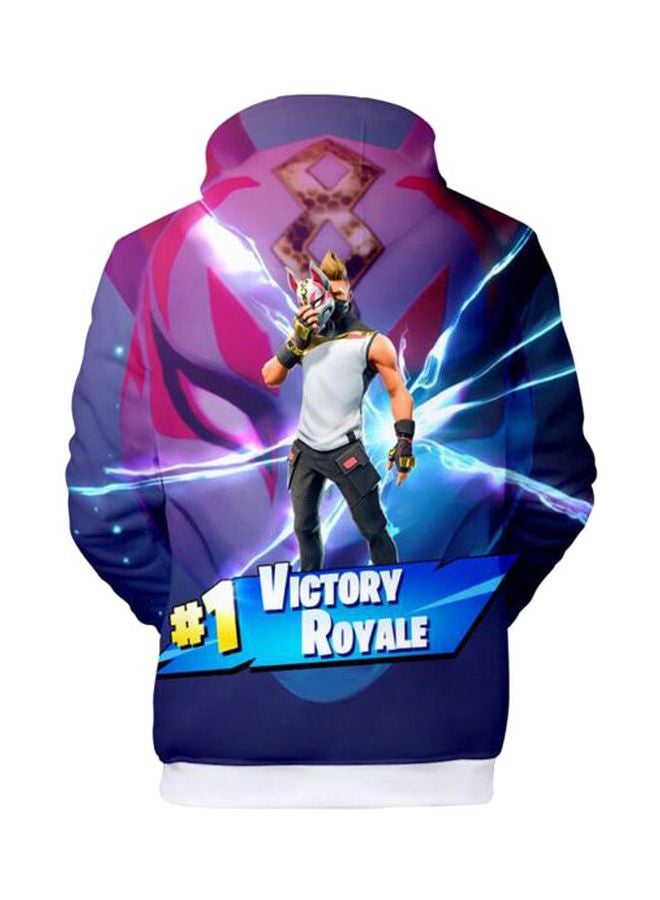 "هودي بطبعة ثلاثية الأبعاد من لعبة "Fortnite" أزرق/ أرجواني/ أبيض - Image 2
