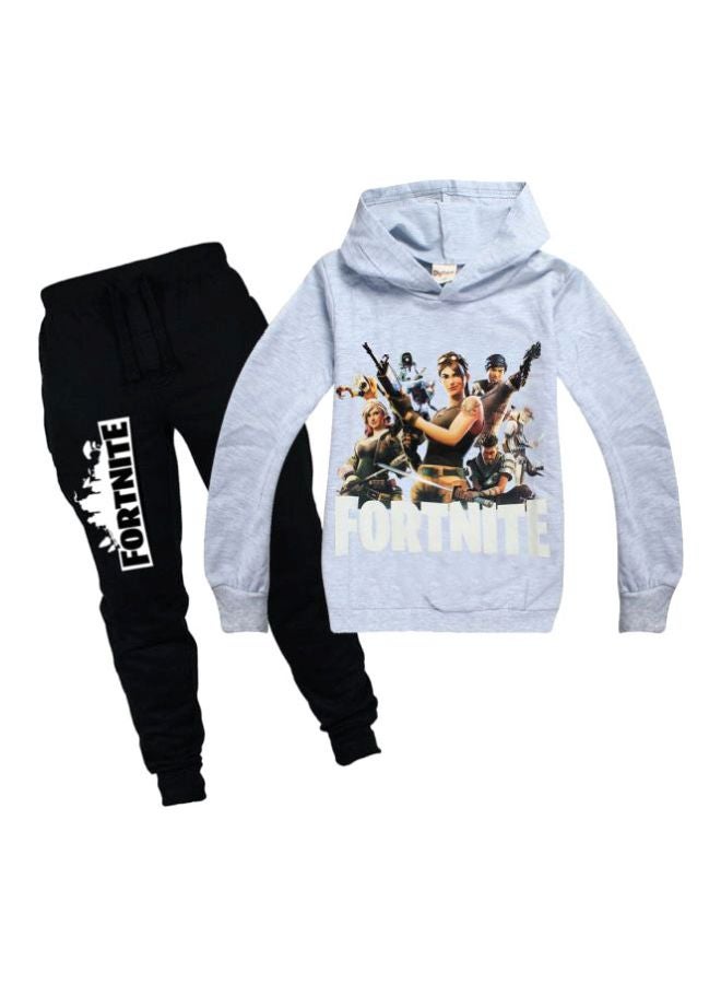 2-Piece Hoodie And Joggers Set Blue/Black/White - Image 1