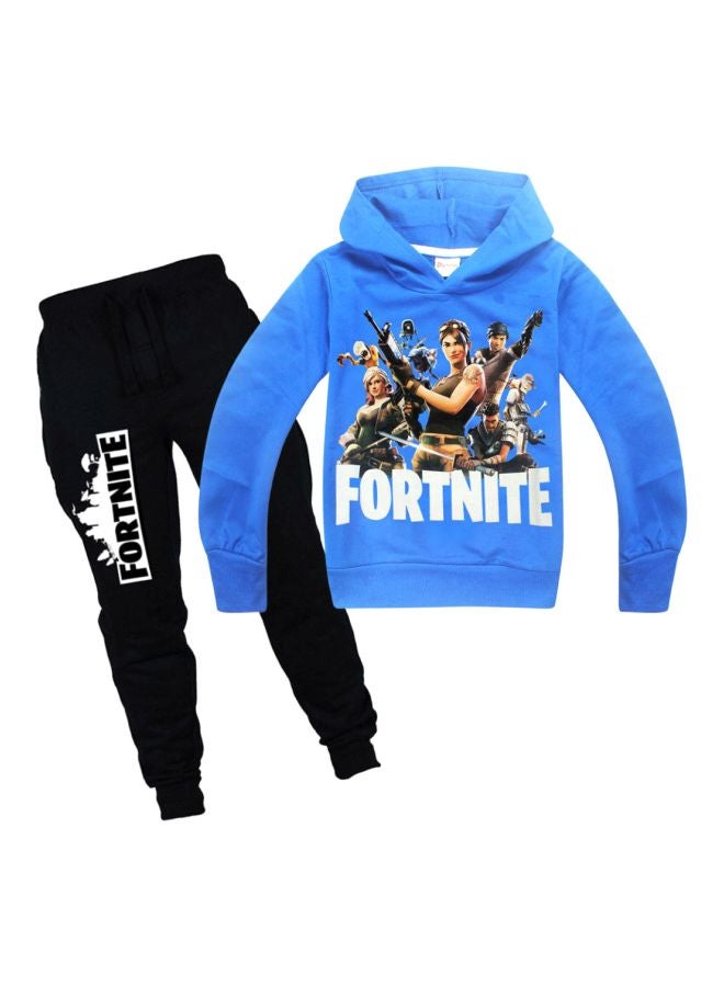 2-Piece Hoodie And Joggers Set Blue/Black/White - Image 1