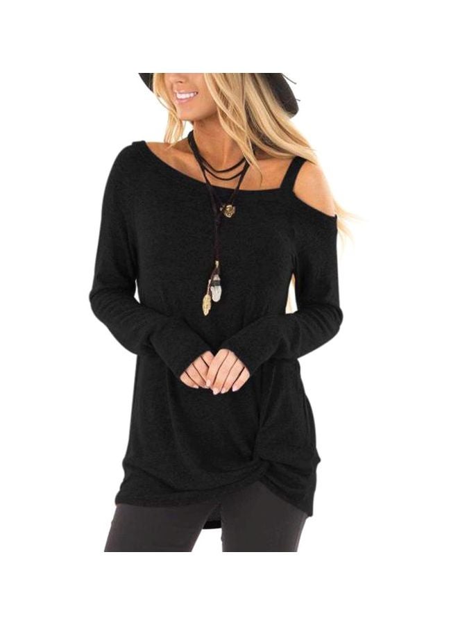 Polyester Long Sleeves Blouse Black - Image 1